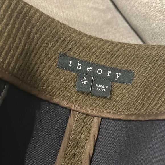 THEORY OLIVE GREEN TOPPER COAT SIZE XS - Picture 5 of 8